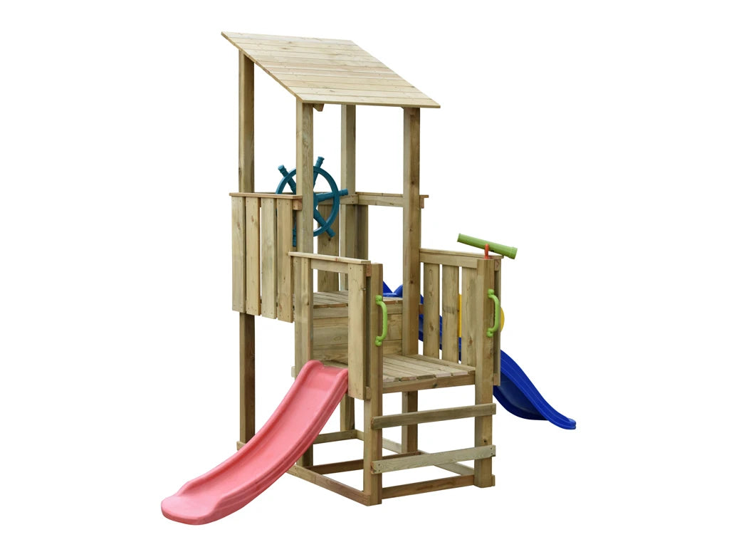 Pirate Wooden Play Tower including 2 Free slides Prestige Garden