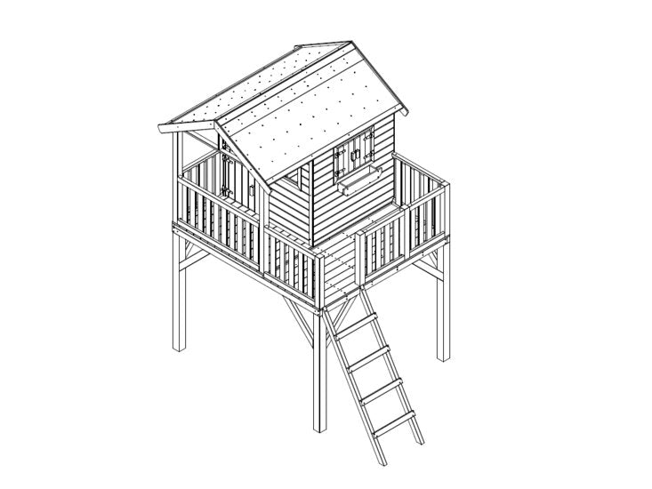 Funny XXL Wooden Playhouse- Prestige Garden