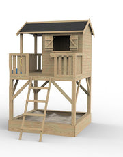 Funny XXL Wooden Playhouse with Sandbox - Prestige Garden