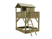 Funny XXL Wooden Playhouse with Sandbox - Prestige Garden