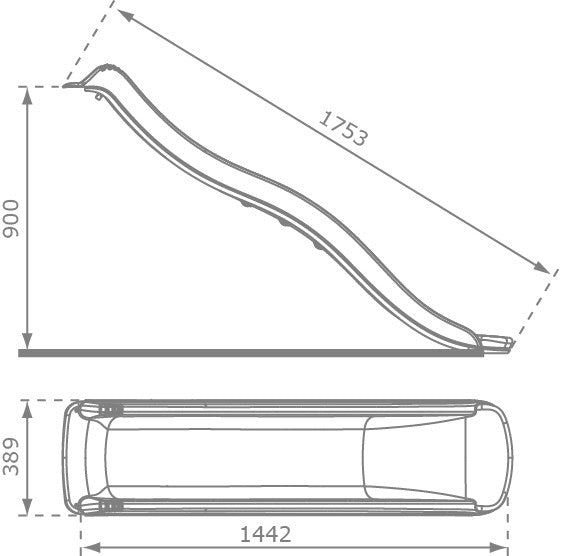 Slide with wave 175 cm -  Anthracite