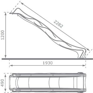 Slide with wave 240 cm -  Anthracite