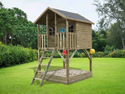 Big House Tom Wooden Playhouse with Sandbox - Prestige Garden