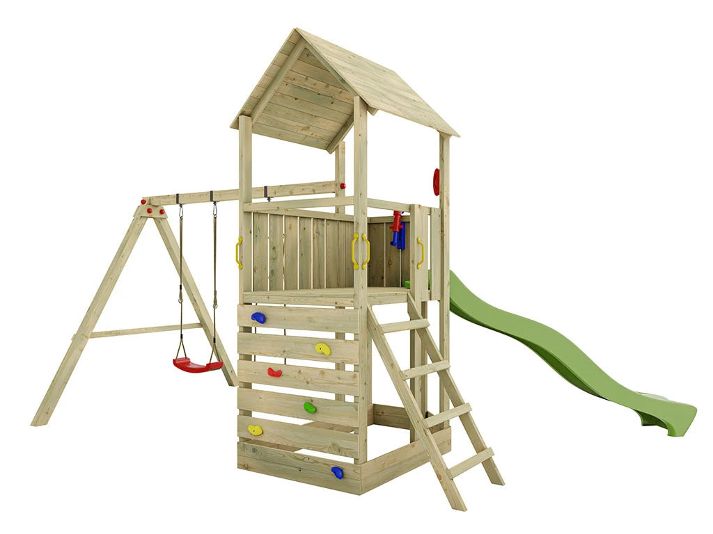 Big Monkey Wooden Play Tower with Slide - Prestige Garden