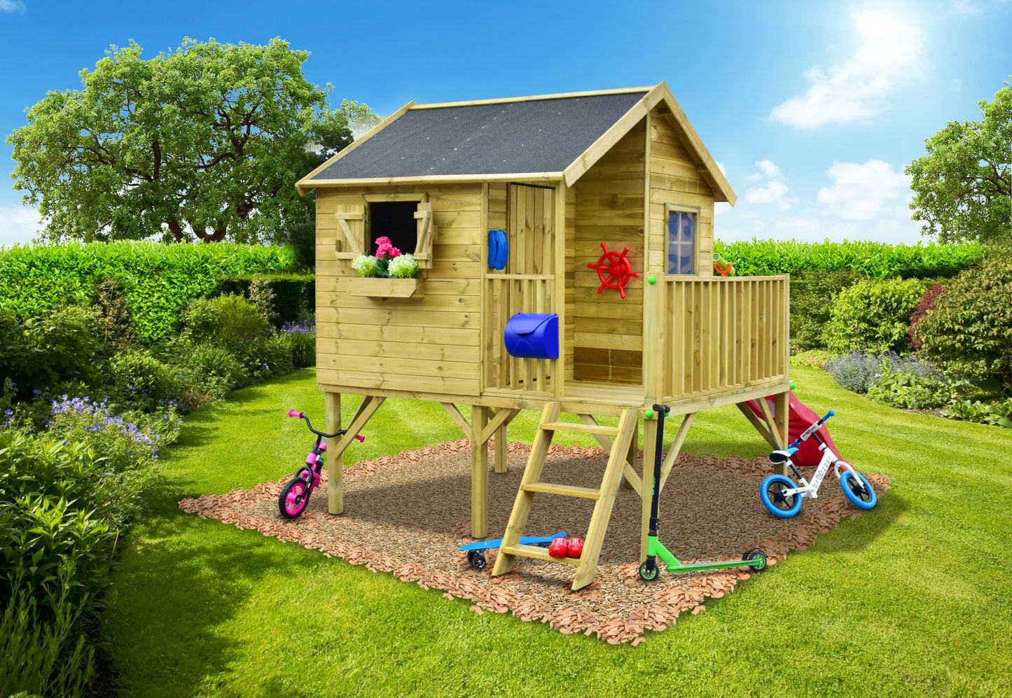 Brussels Wooden Playhouse – Kids Outdoor Wooden Playhouse – Outdoor ...