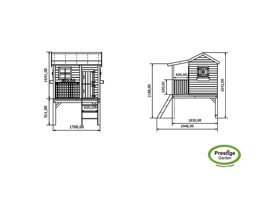 Saloon on Platform Wooden Playhouse - Prestige Garden