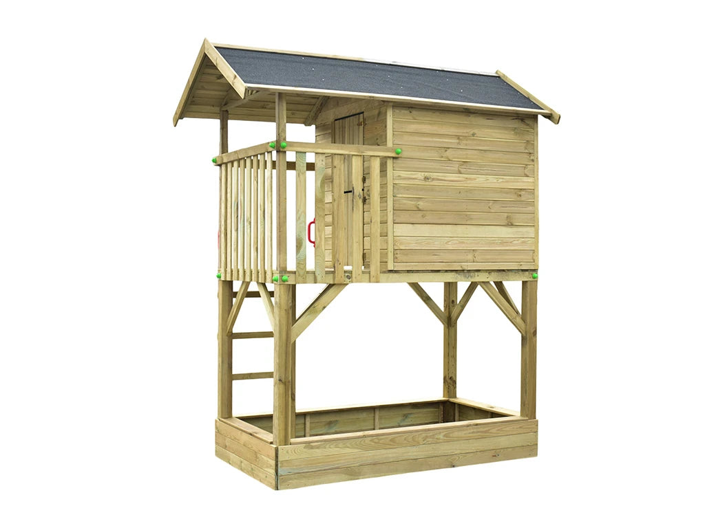 Treehut Wooden Playhouse with Sandbox - Prestige Garden