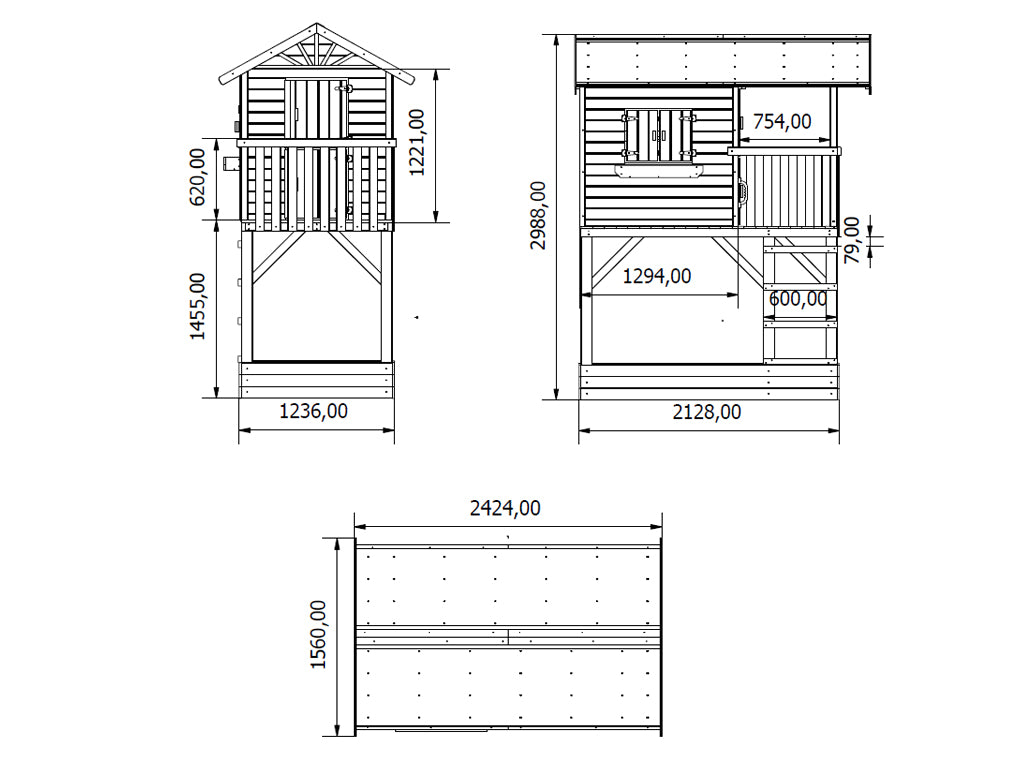 Treehut Wooden Playhouse with Sandbox - Prestige Garden