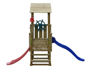 Pirate Wooden Play Tower including 2 Free slides - Prestige Garden