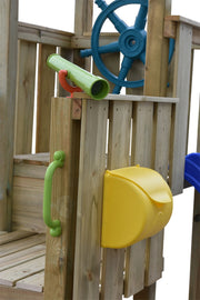 Pirate Wooden Play Tower including 2 Free slides - Prestige Garden